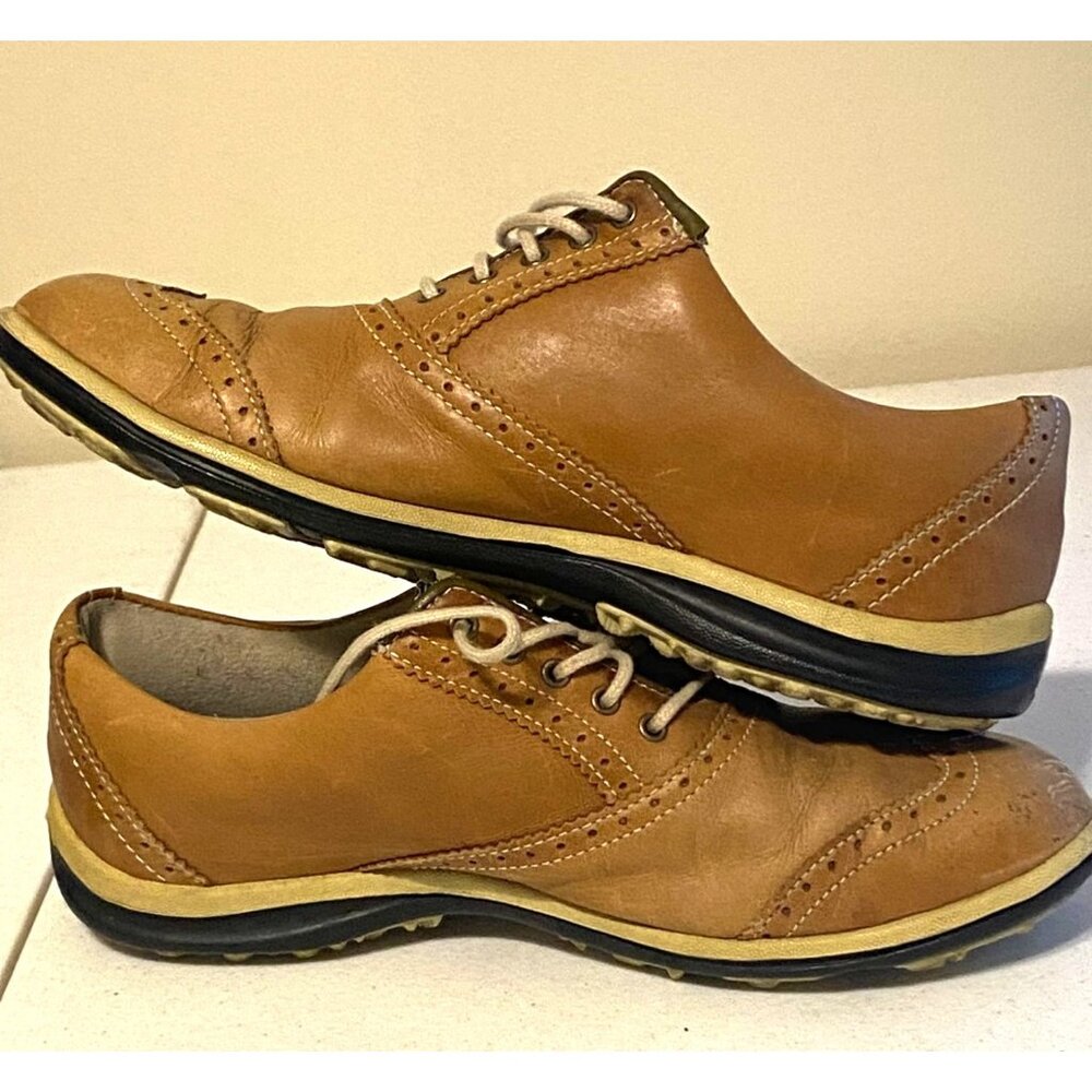 Women's FootJoy LoPRO Collection Brown Wingtip Leather Golf Shoes 97305 Size 6.5